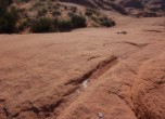 Slick Rocks -- Chiseled path for a wagon wheel on a portion of the Slick Rocks trail, Laurel Casjens Photo